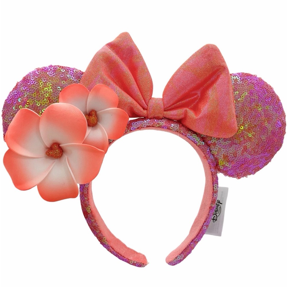 Disney Pink and Orange Sequin Minnie Mouse Ears.